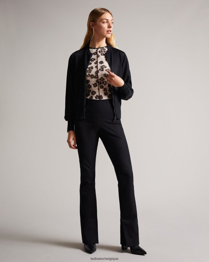 être Ted Baker femmes cardigan en maille à dos tissé millieo noir FR8J42534 vêtements