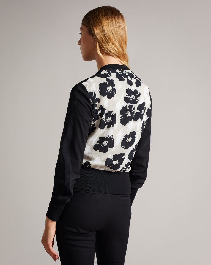 être Ted Baker femmes cardigan en maille à dos tissé millieo noir FR8J42534 vêtements