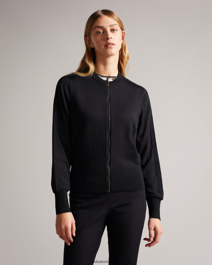 être Ted Baker femmes cardigan en maille à dos tissé millieo noir FR8J42534 vêtements