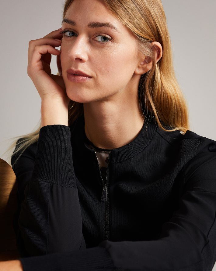 être Ted Baker femmes cardigan en maille à dos tissé millieo noir FR8J42534 vêtements