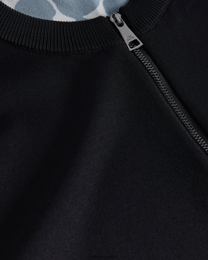 être Ted Baker femmes cardigan en maille à dos tissé millieo noir FR8J42534 vêtements