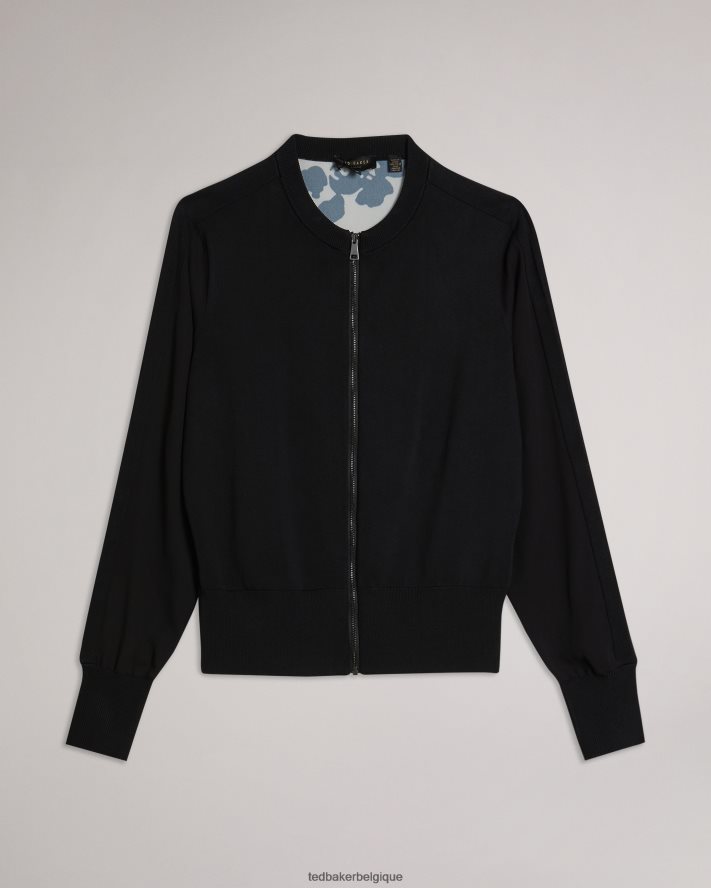 être Ted Baker femmes cardigan en maille à dos tissé millieo noir FR8J42534 vêtements