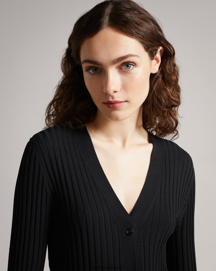 être Ted Baker femmes nardaa cardigan longline noir FR8J42602 vêtements