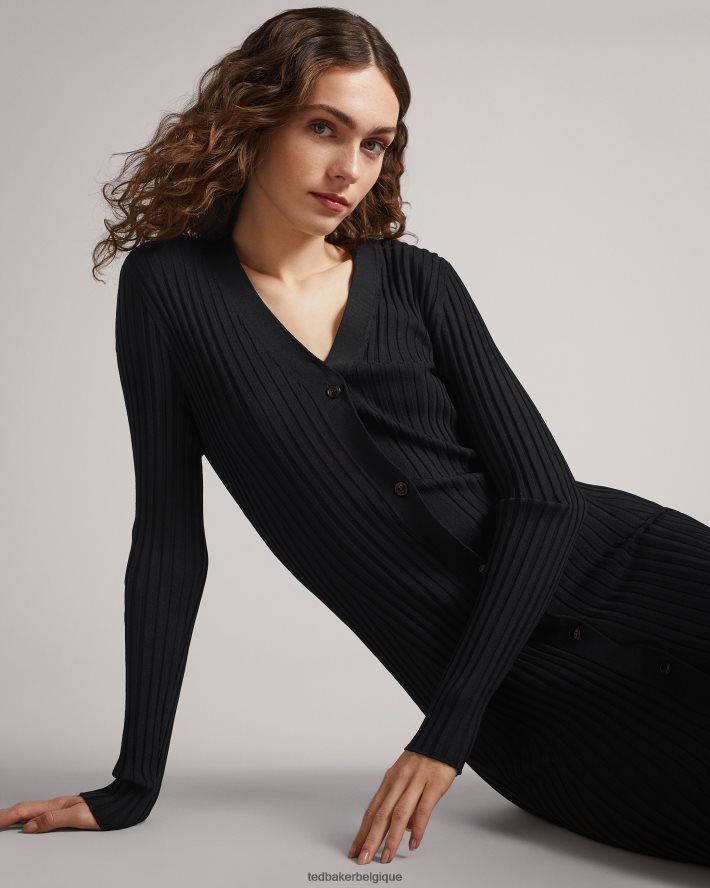 être Ted Baker femmes nardaa cardigan longline noir FR8J42602 vêtements