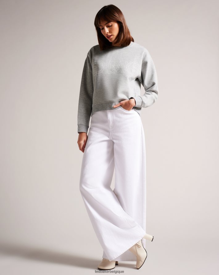 être Ted Baker femmes sweat à logo Lorito gris FR8J42537 vêtements