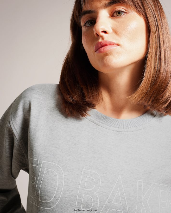 être Ted Baker femmes sweat à logo Lorito gris FR8J42537 vêtements