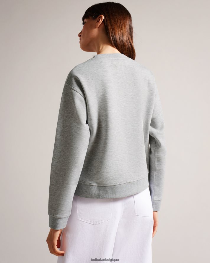 être Ted Baker femmes sweat à logo Lorito gris FR8J42537 vêtements