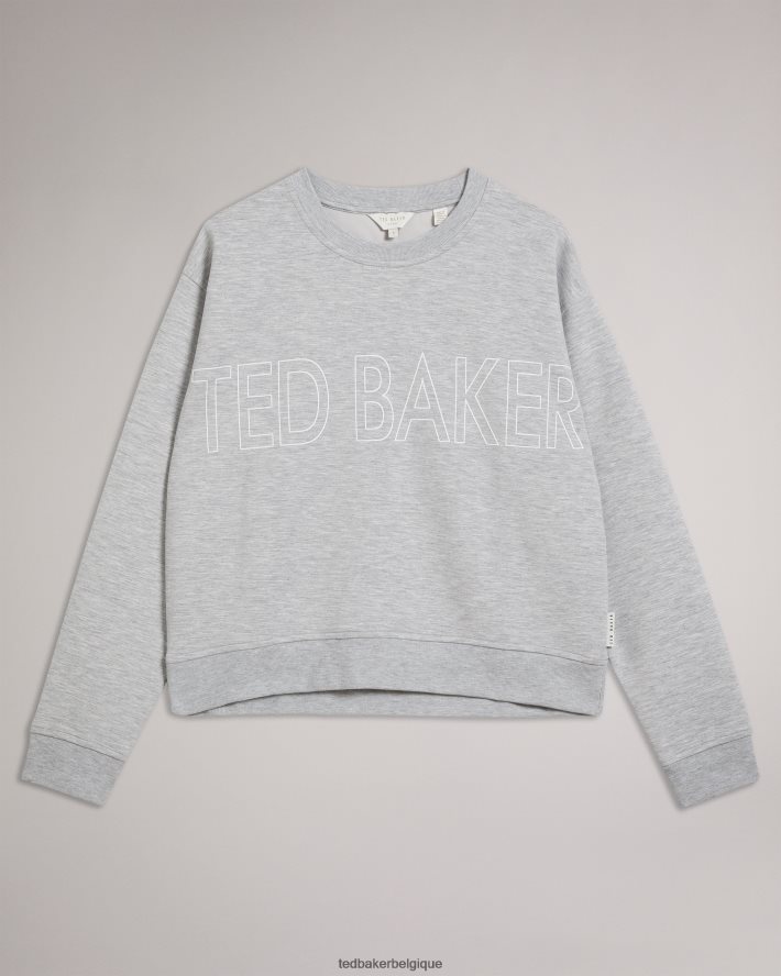 être Ted Baker femmes sweat à logo Lorito gris FR8J42537 vêtements