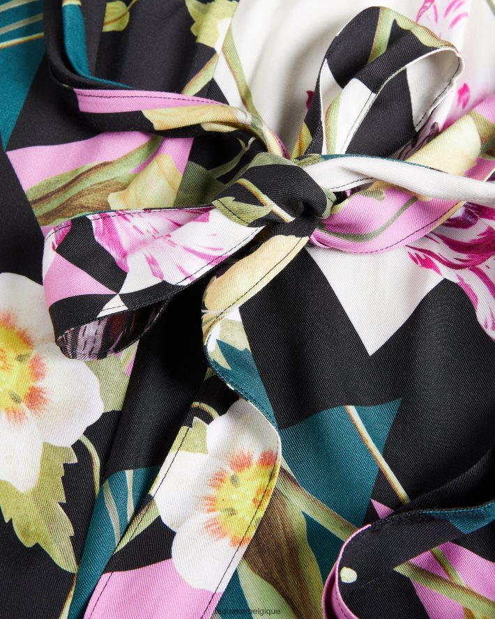 être Ted Baker femmes Maudee - Combinaison dos nu à imprimé floral noir FR8J42314 vêtements