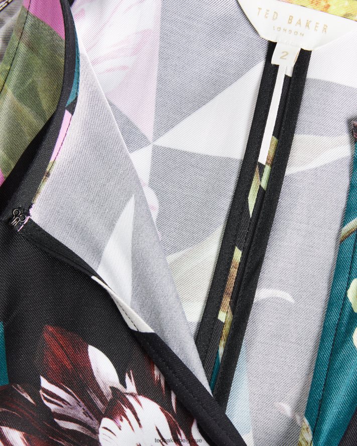 être Ted Baker femmes Maudee - Combinaison dos nu à imprimé floral noir FR8J42314 vêtements