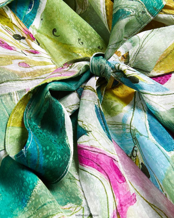 être Ted Baker femmes Rachily - Combinaison dos nu avec corsage portefeuille vert FR8J429 vêtements