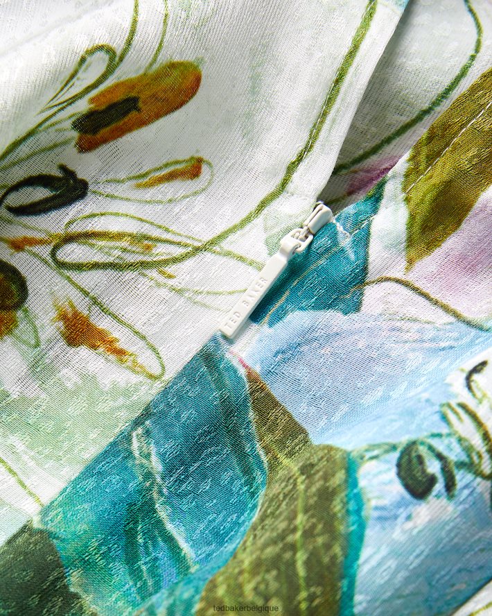 être Ted Baker femmes Rachily - Combinaison dos nu avec corsage portefeuille vert FR8J429 vêtements