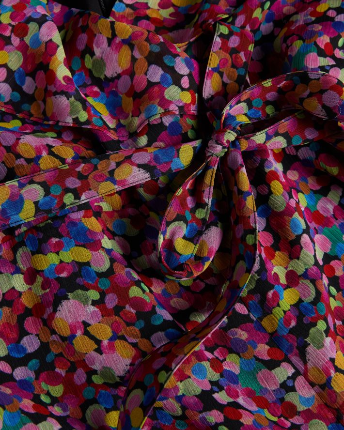 être Ted Baker femmes Surya - Combinaison large à volants sur le devant noir FR8J42221 vêtements