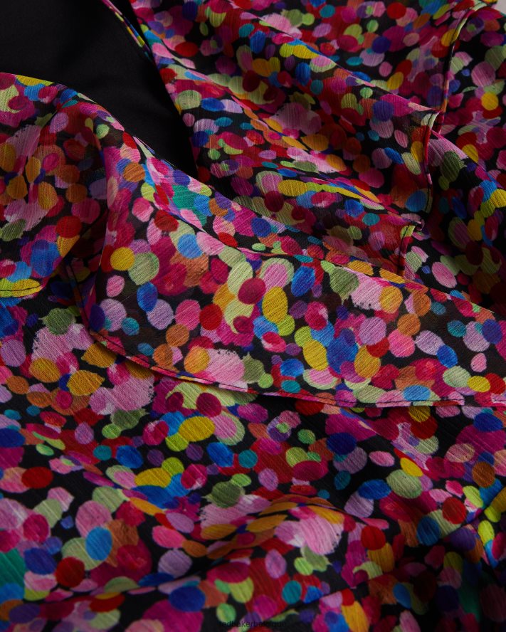 être Ted Baker femmes Surya - Combinaison large à volants sur le devant noir FR8J42221 vêtements