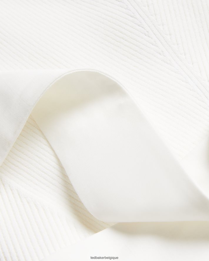 être Ted Baker femmes Tabbiaa - Combinaison large à corsage en maille blanc FR8J42189 vêtements