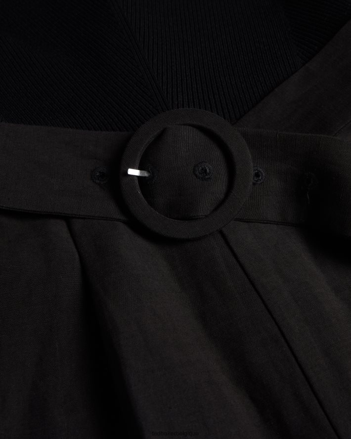 être Ted Baker femmes Tabbiaa - Combinaison large à corsage en maille noir FR8J4232 vêtements