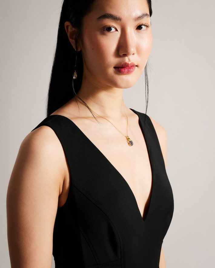 être Ted Baker femmes combinaison ajustée sans manches bettsee noir FR8J42236 vêtements