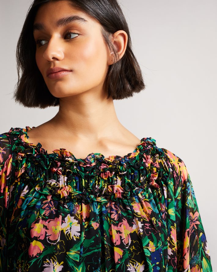 être Ted Baker femmes combishort Verine avec manche de blouson exagérée noir FR8J42618 vêtements