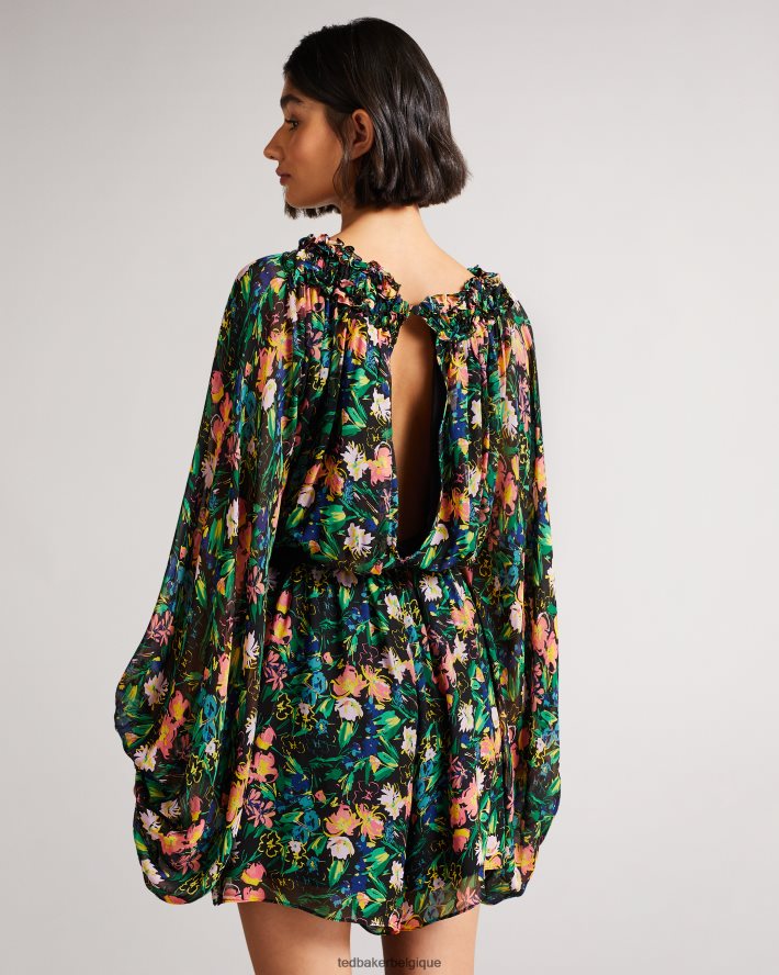 être Ted Baker femmes combishort Verine avec manche de blouson exagérée noir FR8J42618 vêtements