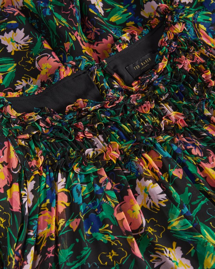 être Ted Baker femmes combishort Verine avec manche de blouson exagérée noir FR8J42618 vêtements