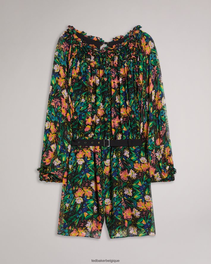 être Ted Baker femmes combishort Verine avec manche de blouson exagérée noir FR8J42618 vêtements