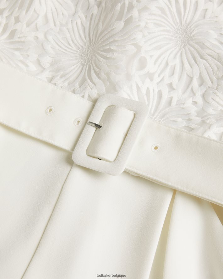 être Ted Baker femmes combishort finliee sans manches avec ceinture blanc FR8J42219 vêtements