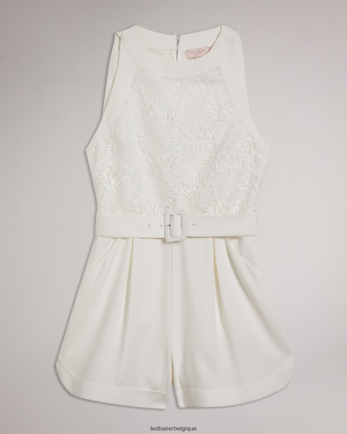 être Ted Baker femmes combishort finliee sans manches avec ceinture blanc FR8J42219 vêtements