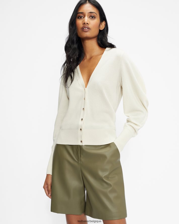 être Ted Baker femmes astryyd - cardigan à manches drapées naturel FR8J42521 vêtements