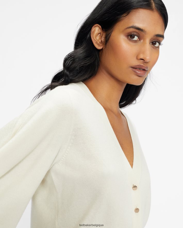 être Ted Baker femmes astryyd - cardigan à manches drapées naturel FR8J42521 vêtements