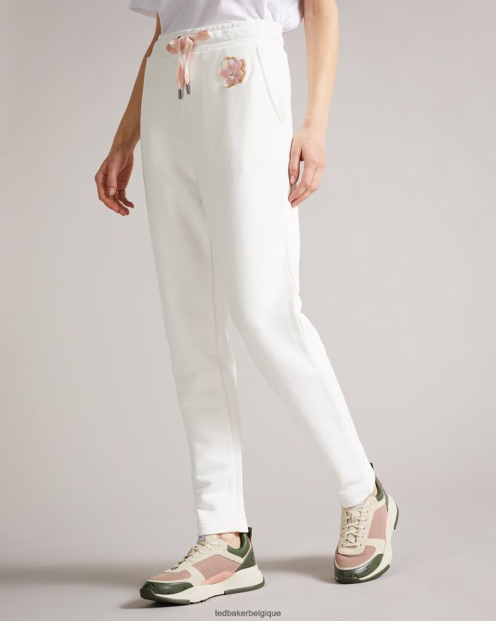 être Ted Baker femmes bas de jogging magnolia ton sur ton dorrine blanc FR8J42637 vêtements