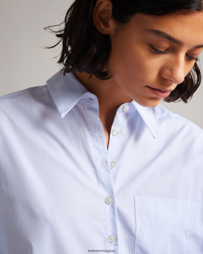 être Ted Baker femmes chemise rayée afllua blanc FR8J42518 vêtements