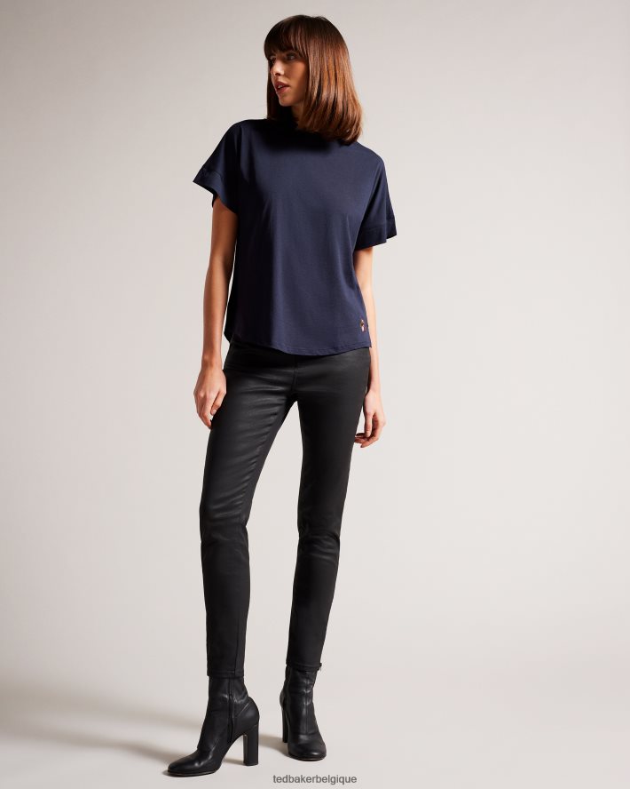 être Ted Baker femmes erisana t-shirt à manches pour adultes coupe facile marine FR8J42491 vêtements