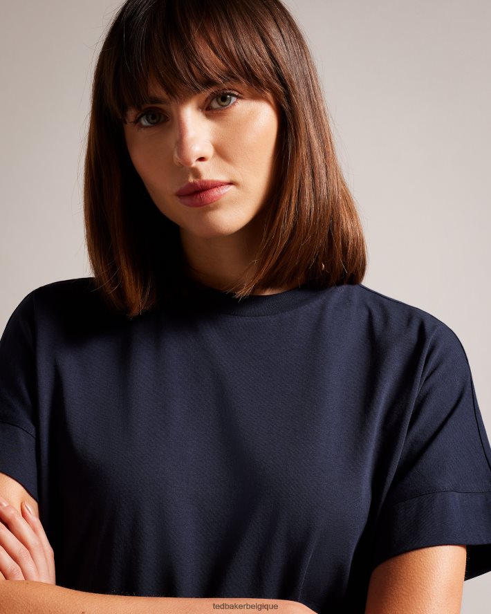 être Ted Baker femmes erisana t-shirt à manches pour adultes coupe facile marine FR8J42491 vêtements