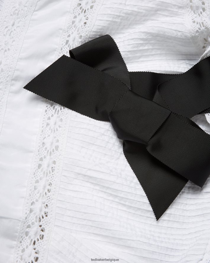 être Ted Baker femmes haut à basque avec empiècement en dentelle Pietri et bretelles en gros-grain blanc FR8J42540 vêtements