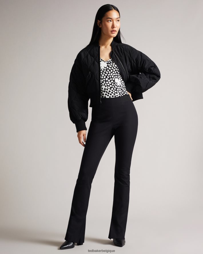 être Ted Baker femmes lucyz t-shirt ajusté à col en V noir FR8J42489 vêtements