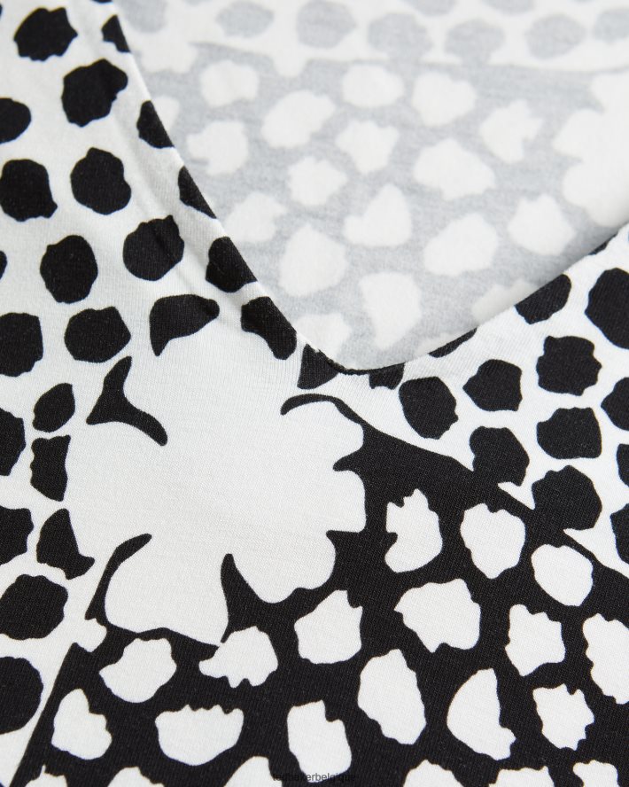 être Ted Baker femmes lucyz t-shirt ajusté à col en V noir FR8J42489 vêtements