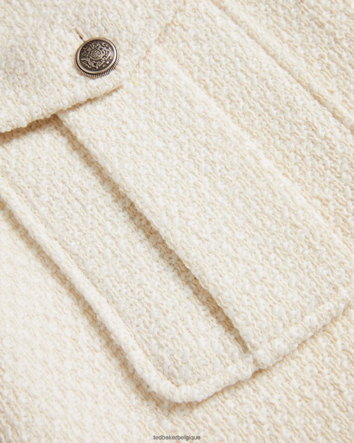 être Ted Baker femmes Cremlas - Mini-jupe zippée avec poches plaquées Ivoire FR8J42451 vêtements