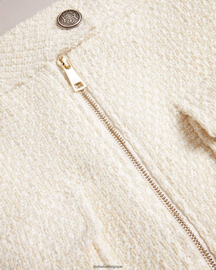être Ted Baker femmes Cremlas - Mini-jupe zippée avec poches plaquées Ivoire FR8J42451 vêtements