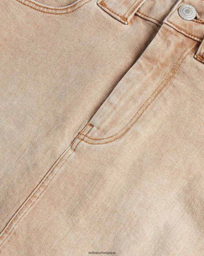 être Ted Baker femmes Ravima - Mini-jupe en jean à ourlet brut chameau FR8J42633 vêtements
