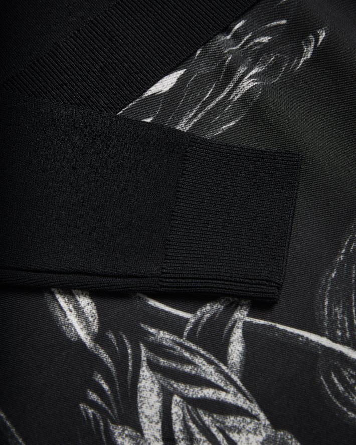 être Ted Baker femmes alettaa - robe jupe nuisette à corsage en tricot noir FR8J4263 vêtements