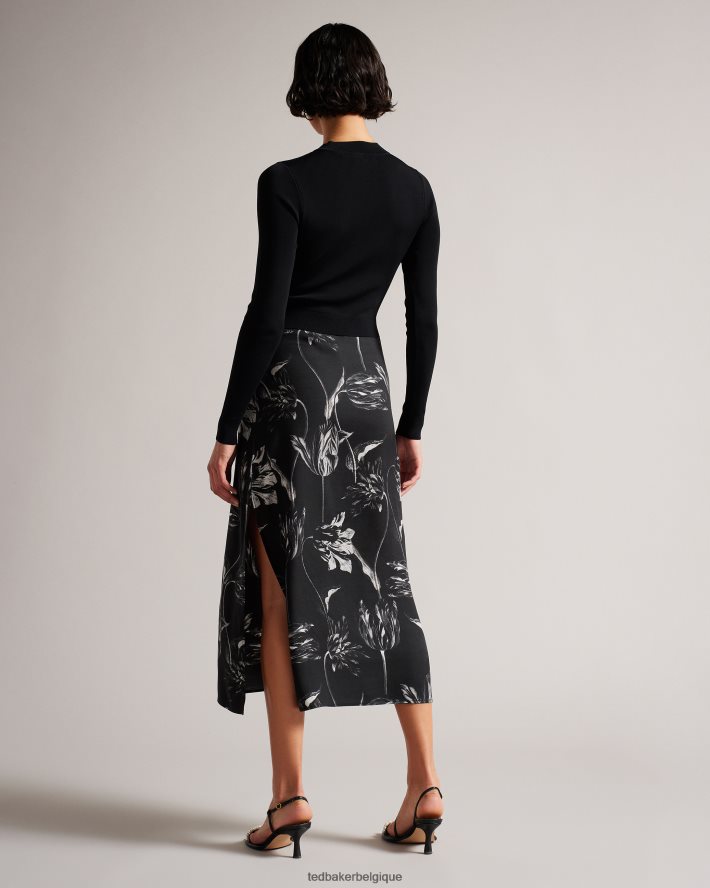 être Ted Baker femmes alettaa - robe jupe nuisette à corsage en tricot noir FR8J4263 vêtements