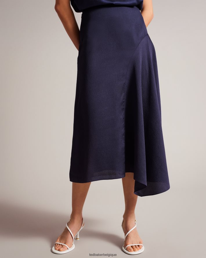 être Ted Baker femmes jupe nuisette en satin martelé francic marine FR8J42419 vêtements