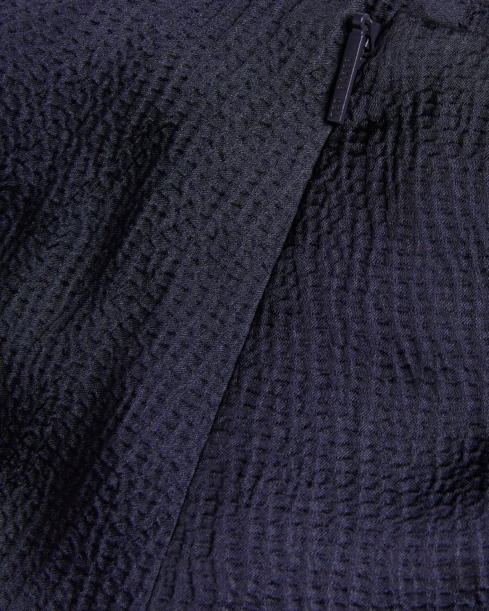 être Ted Baker femmes jupe nuisette en satin martelé francic marine FR8J42419 vêtements