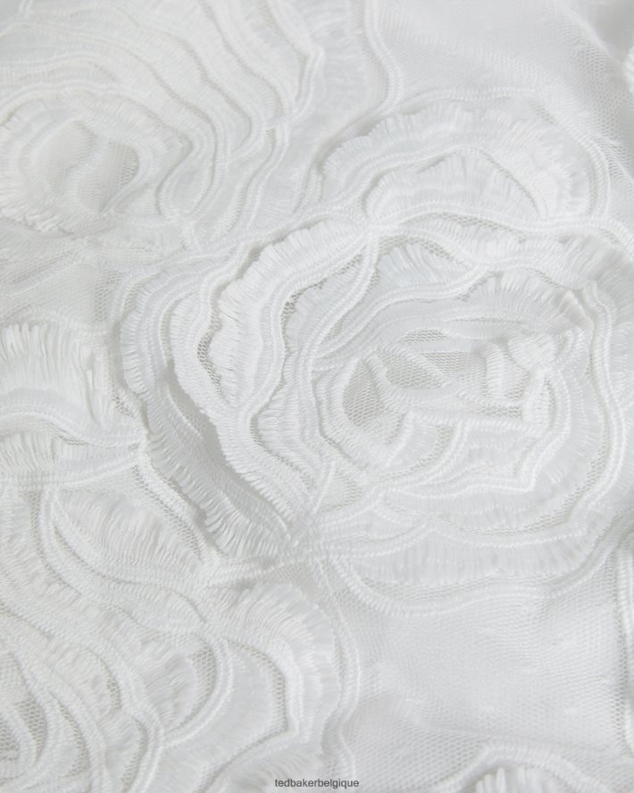 être Ted Baker femmes louelaa jupe midi à plis blanc FR8J42241 vêtements