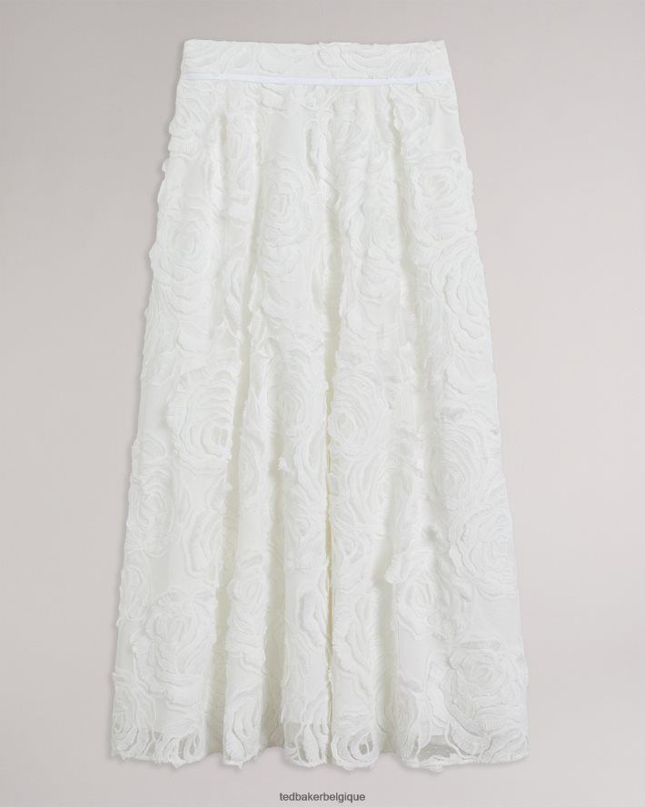 être Ted Baker femmes louelaa jupe midi à plis blanc FR8J42241 vêtements