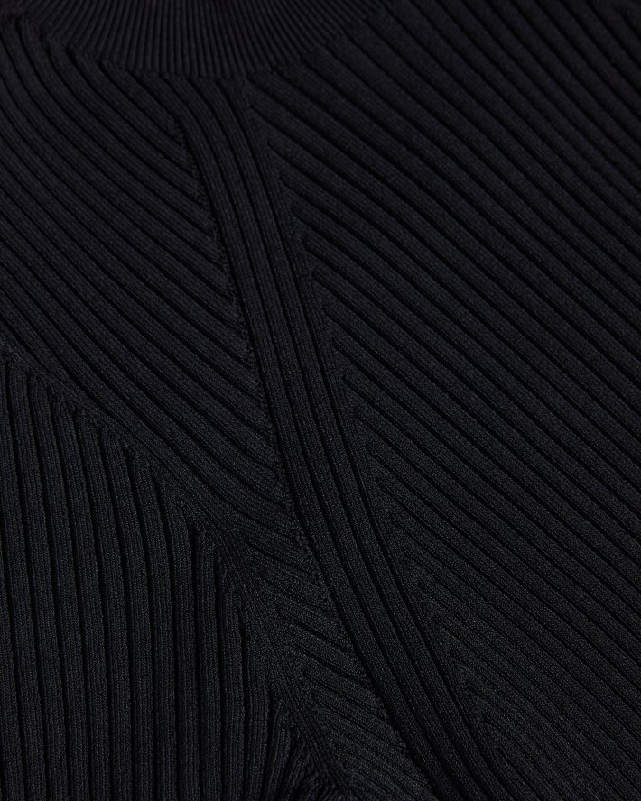 être Ted Baker femmes robe corsage en maille alltaa avec jupe en cuir noir FR8J42129 vêtements