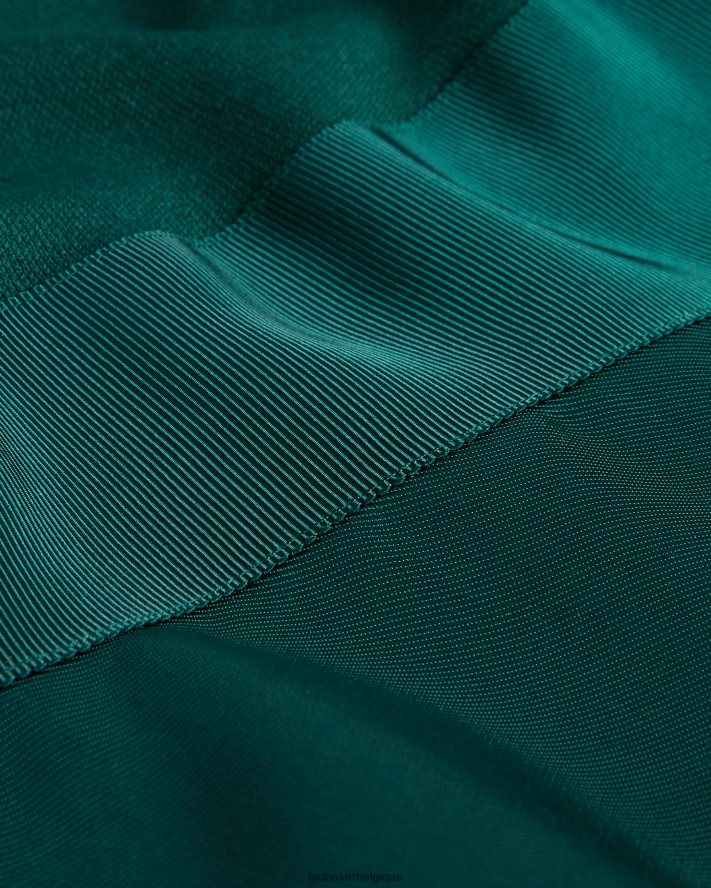 être Ted Baker femmes robe jupe ample en maille à volants zadi vert foncé FR8J42244 vêtements