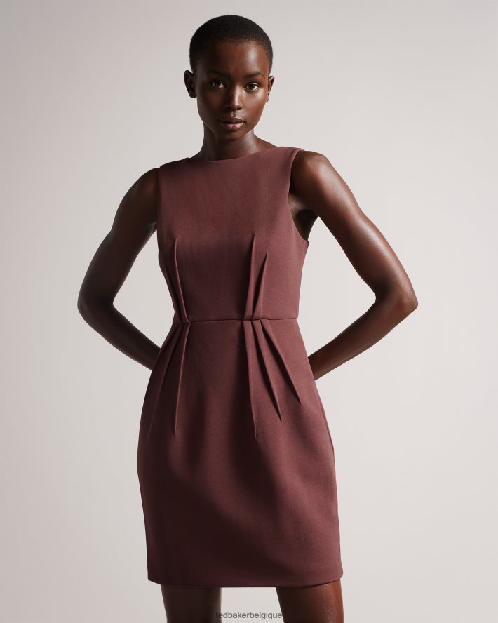 être Ted Baker femmes robe jupe tulipe lophiaz brun FR8J42453 vêtements