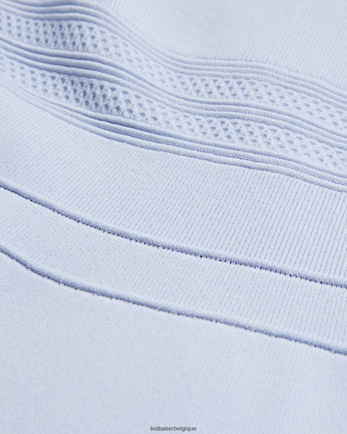 être Ted Baker femmes robe à manches bouffantes en velours avec jupe technique bleu bébé FR8J42184 vêtements