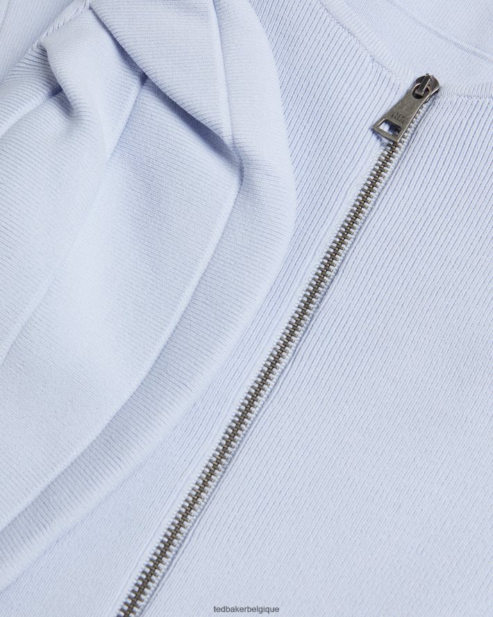 être Ted Baker femmes robe à manches bouffantes en velours avec jupe technique bleu bébé FR8J42184 vêtements